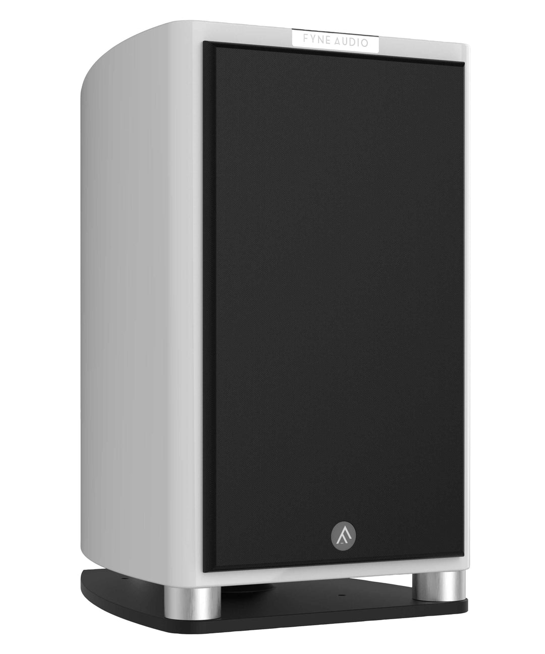 FYNE Audio F701 Lautsprecher in weißem Hochglanz-Klavierlack mit modernem Standfuß